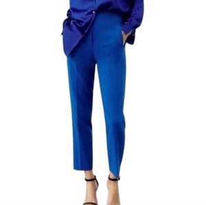 Zara Pant Academia Colourful Women S Office Tailored Stretch Blue New With Tags